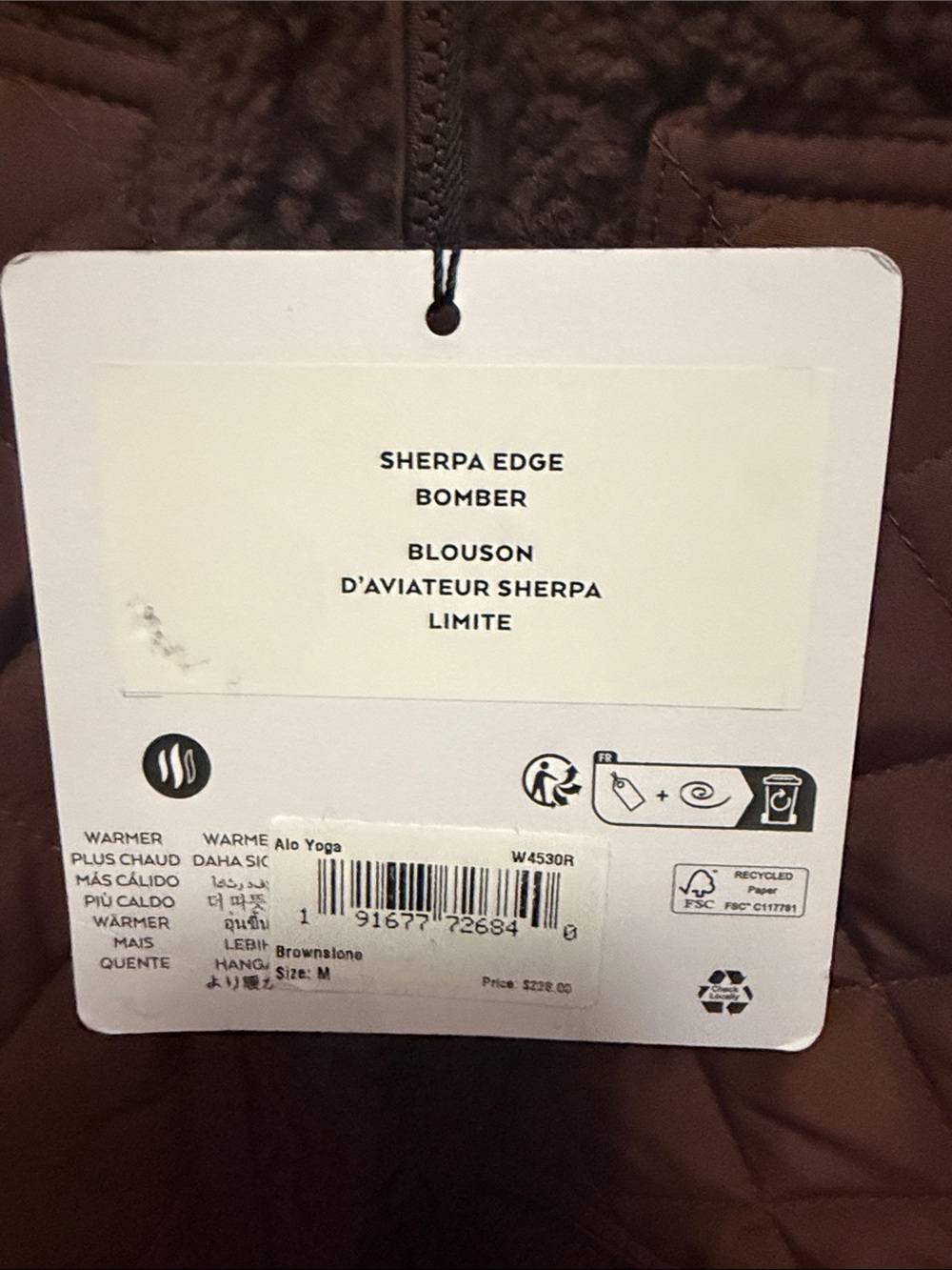 NWT Brand new Alo Yoga Sherpa Edge Bomber SIZE MEDIUM - Picture 8 of 11